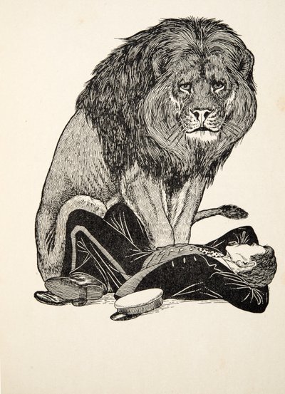 The Lion and his Keeper, fra A Hundred Anecdotes of Animals, pub. 1924 av Percy J. Billingshurst