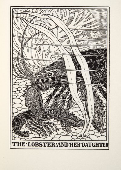 The Lobster and her Daughter, fra Fontaine Fables, pub. 1905 av Percy J. Billingshurst