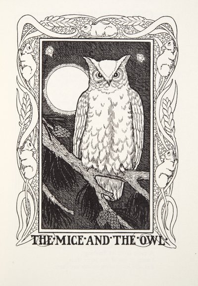 The Mice and the Owl, fra Fontaine Fables, pub. 1905 av Percy J. Billingshurst