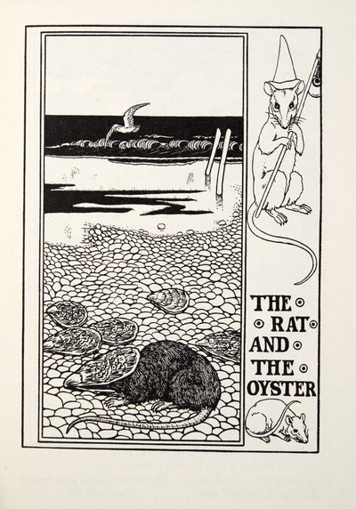 The Rat and the Oyster, fra Fontaine Fables, pub. 1905 av Percy J. Billingshurst