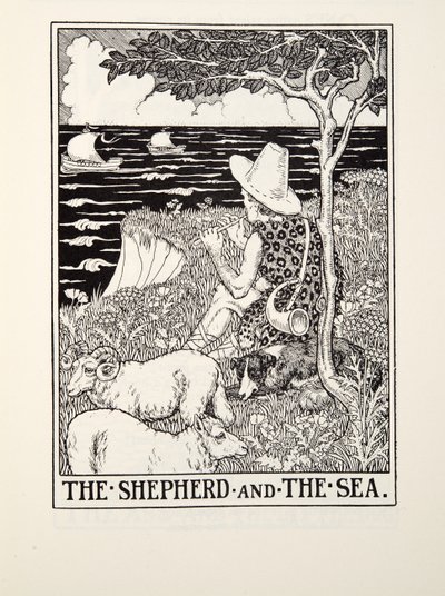 The Shepherd and The Sea, fra Fontaine Fables, pub. 1905 av Percy J. Billingshurst