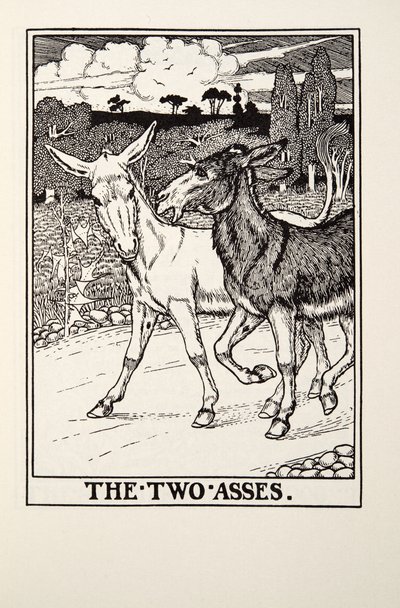 The Two Asses, fra Fontaine Fables, pub. 1905 av Percy J. Billingshurst