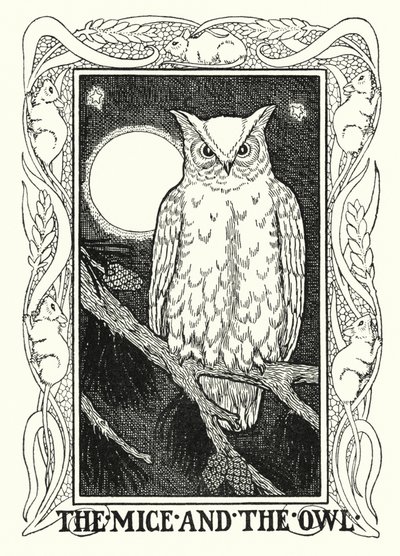 Fables of La Fontaine: Musene og uglen (litho) av Percy James Billinghurst