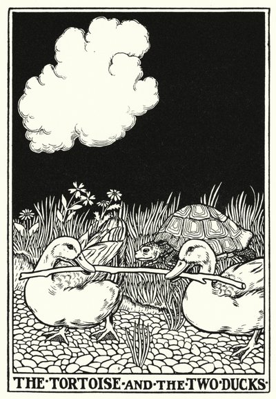 Fables of La Fontaine: Skilpadden og de to endene (litho) av Percy James Billinghurst