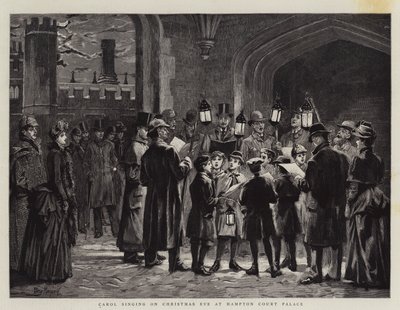 Carol synger på julaften på Hampton Court Palace av Percy Macquoid