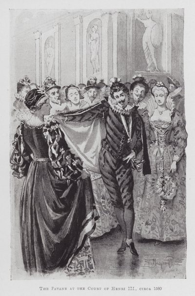Dans: The Pavane ved Henri III hoff, ca 1580 (litho) av Percy Macquoid