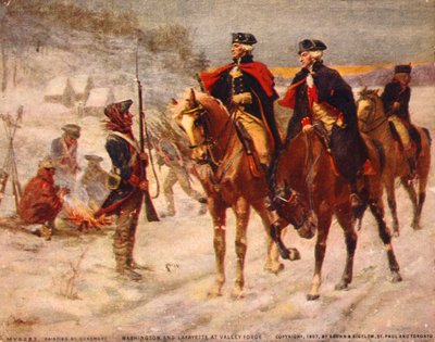 Washington og Lafayette ved Valley Forge / Maleri av Dunsmore. C. 1907. av Percy Moran