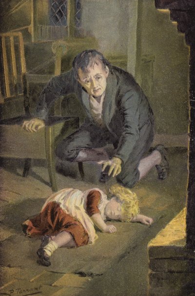 Illustrasjon for Silas Marner av George Eliot (farge litho) av Percy Tarrant
