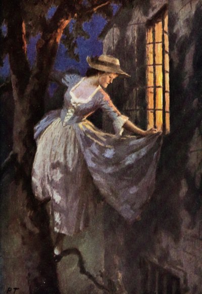 Illustrasjon for Wuthering Heights av Emily Bronte (farge litho) av Percy Tarrant