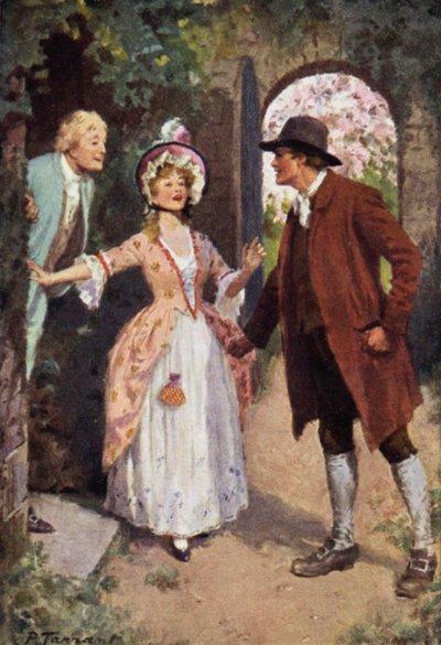 Illustrasjon for Wuthering Heights av Emily Bronte (litho-farge) av Percy Tarrant