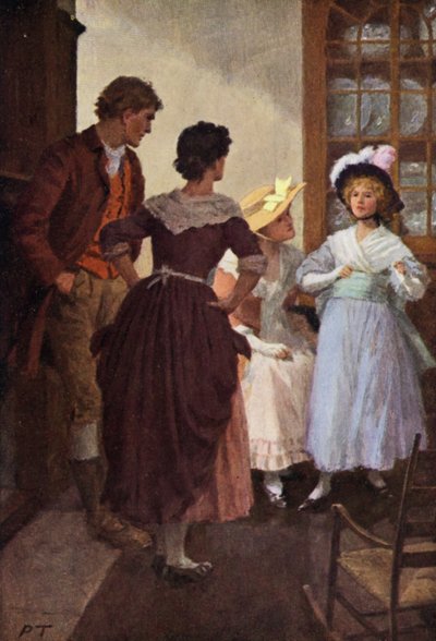 Illustrasjon for Wuthering Heights av Emily Bronte (litho-farge) av Percy Tarrant