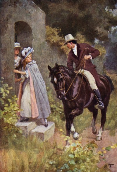 Illustrasjon for Wuthering Heights av Emily Bronte (litho-farge) av Percy Tarrant