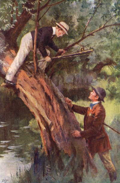 Nå kommer du ned dette minuttet (farge litho) av Percy Tarrant