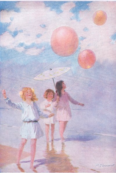 Padling i solskinnet, illustrasjon fra My Magazine av Percy Tarrant