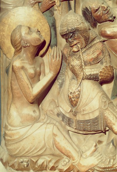 The Martyrdom of St Thecla, detalj fra Høyalteret (alabaster) av Pere Johan