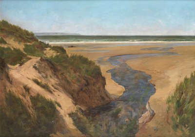 Croyde Sands, Summertime (Olje på lerret) av Peregrine Mulvogue Feeney