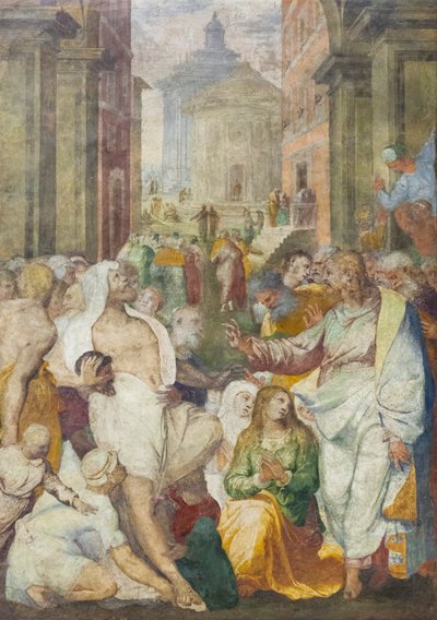 Oppreisningen av Lasarus av Perino del (1501 47) Vaga