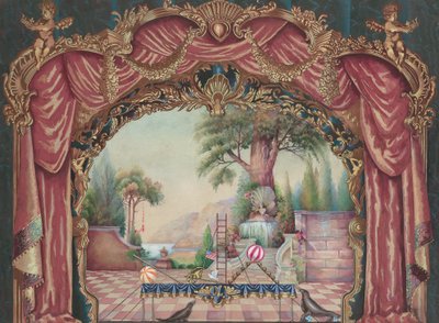 Bakteppe for Vaudeville-scenen, ca. 1938. av Perkins Harnly