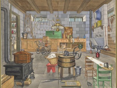 Kjeller av Urban House, 1910, ca. 1947. av Perkins Harnly