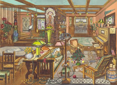California Mission Style Interiør, 1946. av Perkins Harnly