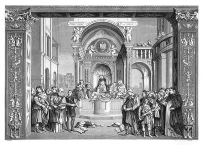 Triumf av St Thomas Aquinas over kjettere, 1489-1491 1870. av Perrichon