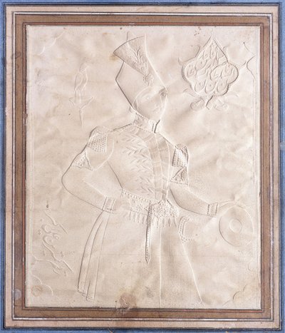 En Khat-ti-Nakhon-skisse av Nasral-Din Shah av Persian School