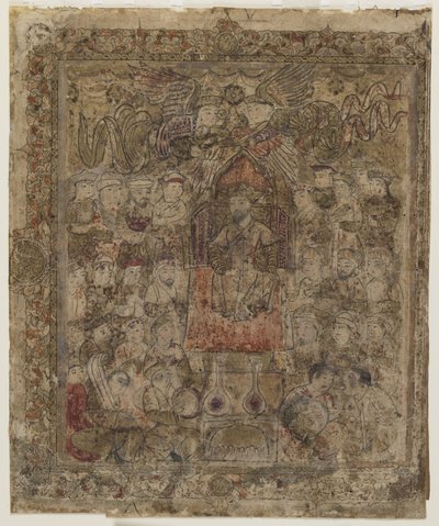 En hersker på tronen, fra en Shahnama av Persian School