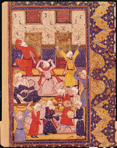 Fol.5r Initiasjonsdans, fra en diktbok av Hafiz Shirazi (ca. 1325-c. 1388) av Persian School