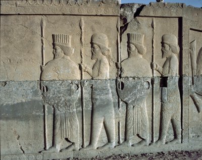 Imperial guard.Relieffer av den østlige trappen til Apadana, 6. århundre f.Kr. av Persian School