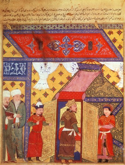 Ms. Supp. Pers. 1113 fol.239 Paviljongtelt reist av Ghazan Khan i 1302, fra en bok av Rashid ad-Din (1247-1318) av Persian School
