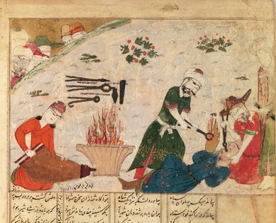 Ms Supp Pers 493 fol.363v Tortur av en av Haftvads vakter, fra Shahnama (Kongenes bok) av Abul-Qasim Manur Firdawsi (ca.934-c.1020) av Persian School