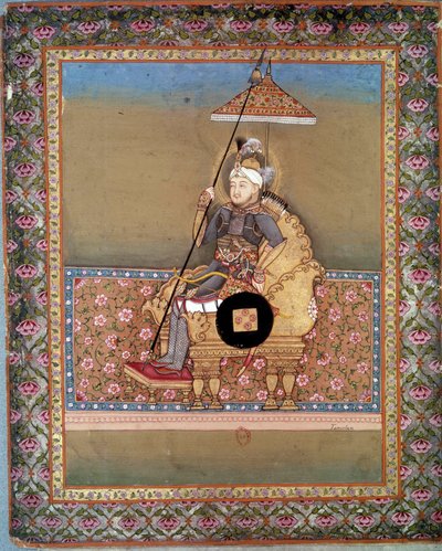 Portrett av den mongolske høvdingen Tamerlan (1336-1405) (eller Timur Lang, "Timur den lamme"). Persisk miniatyr fra 1400-tallet. Paris, B.N. av Persian School