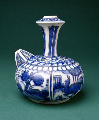 Safavid Blue and White Kendi, 1600-50 (underglasurmalt lertøy) av Persian School