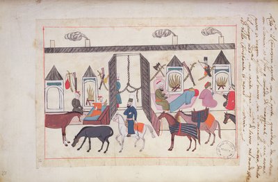 Stopp ved Caravan Seraglio av Persian School