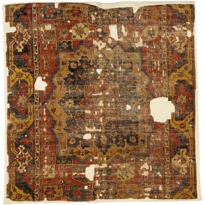 Tabriz-medaljong og kartusjteppefragment, Nordvest-Persia, andre halvdel av 1500-tallet av Persian School