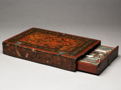 Verktøysett som viser den hellige familie, ca. 1830 (blandet media) av Persian School
