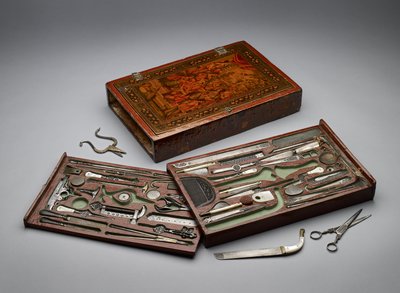 Verktøysett som viser den hellige familie, ca. 1830 (blandet media) av Persian School