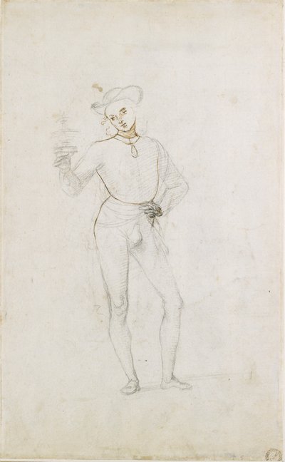 En studie for en figur i en tilbedelse av magi, c1470-1520 av Perugino