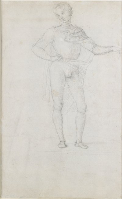 En studie for en figur i en tilbedelse av magi, c1470-1520 av Perugino