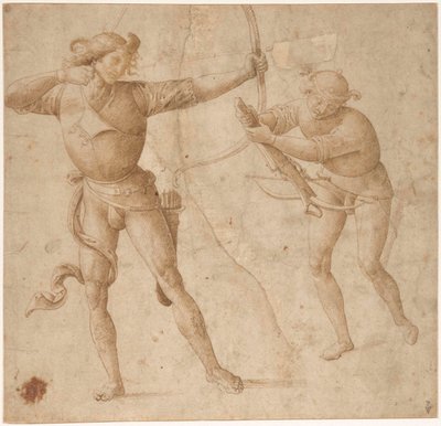En bueskytter og en arbalist, ca. 1500. av Perugino