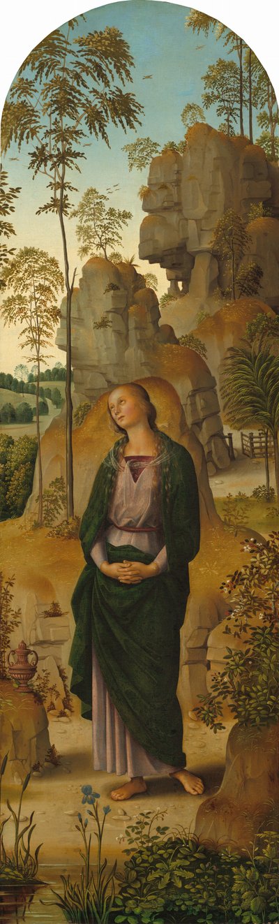 Korsfestelsen med jomfruen, den hellige Johannes, den hellige Hieronymus og den hellige Maria Magdalena..., ca. 14821485 av Perugino