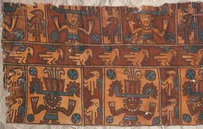 Klut med guder og fugler, Tiahuanaco Culture (tekstil) av Peruvian School