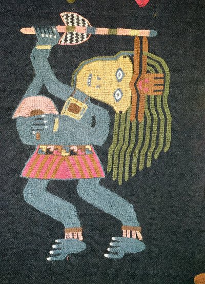 Vevd ulldanser med stafettpinnen, Paracas-stamme (tekstil) (se også 231826) av Peruvian School