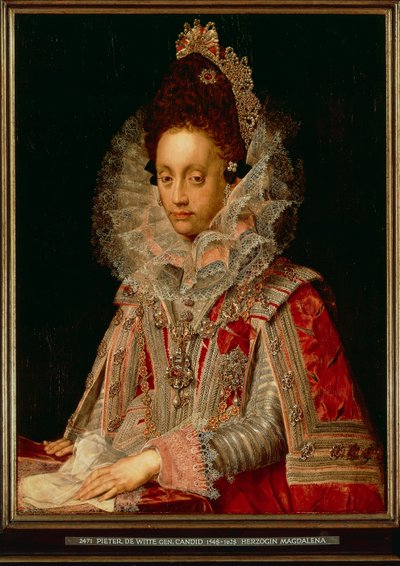 Portrett av hertuginnen Magdalena, ca. 1613 (olje på panel) av Peter Candid