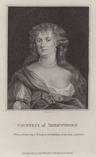 Anna Maria Talbot, grevinne av Shrewsbury (gravering) av Peter (after) Lely