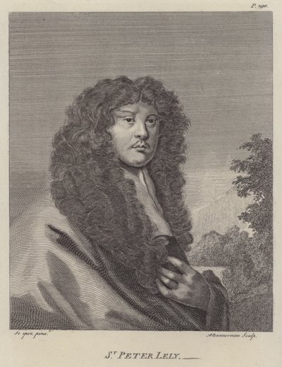 Sir Peter Lely , engelsk kunstner (gravering) av Peter (after) Lely