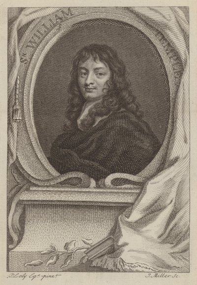 Sir William Temple , engelsk diplomat og forfatter (gravering) av Peter (after) Lely