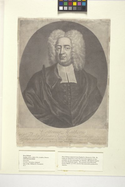Cotton Mather (blekk) av Peter (after) Pelham