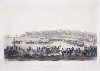Første landgang av amerikanere i Japan ved Gore-Hama 14. juli 1853, av Peter Bernhard Wilhelm Heine
