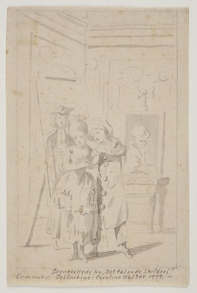 Pierrot og Colombine i "The Talking Painting" av Peter Cramer